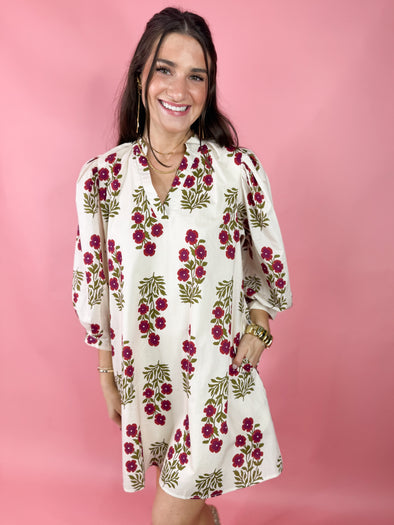 The Emily Floral Dress-Red