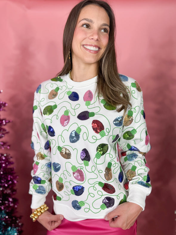 The Christmas Lights Sweatshirt-White