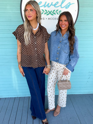 The Geana Polka Dot Top-Coco