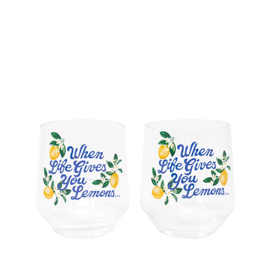 The Acrylic Wine Glass Set-Lemons