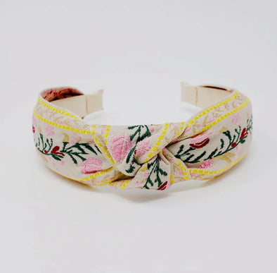 French Floral Headband-Pink