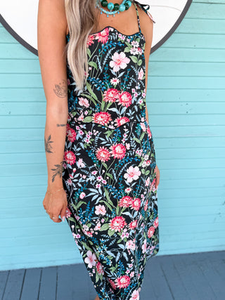 (BuddyLove) The Rebecca Floral 2 Piece Set-Black