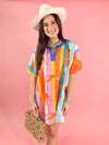 leopard and stripe kaftan