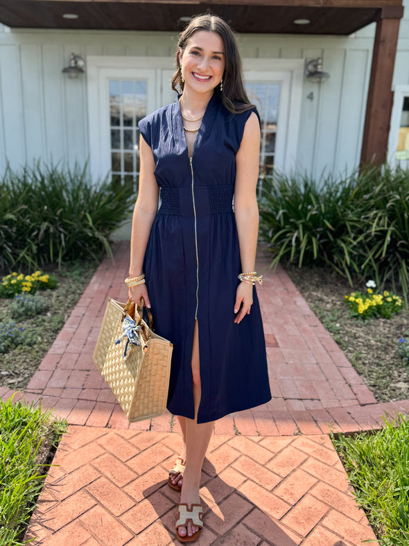 The Jackie Zip Midi Dress-2 Colors