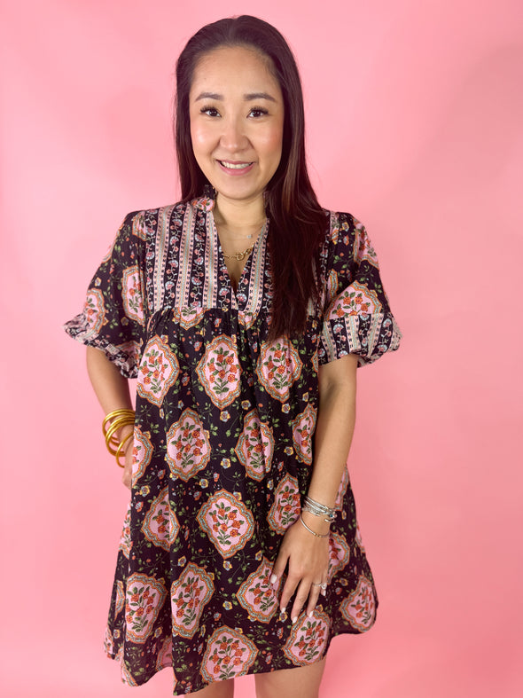(THML) The Nia Puff Sleeve Dress-Black