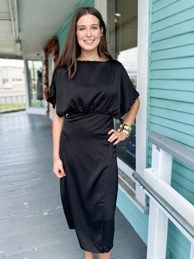 black asymmetrical dress
