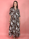 brown and white midi 