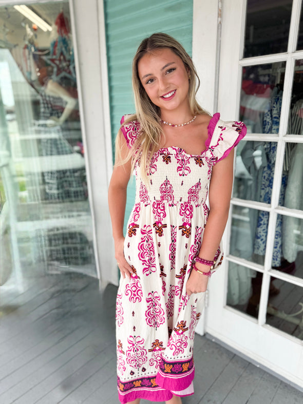 The Patricia Smocked Dress-Purple