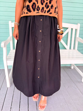 The Steve Button Skirt-Black