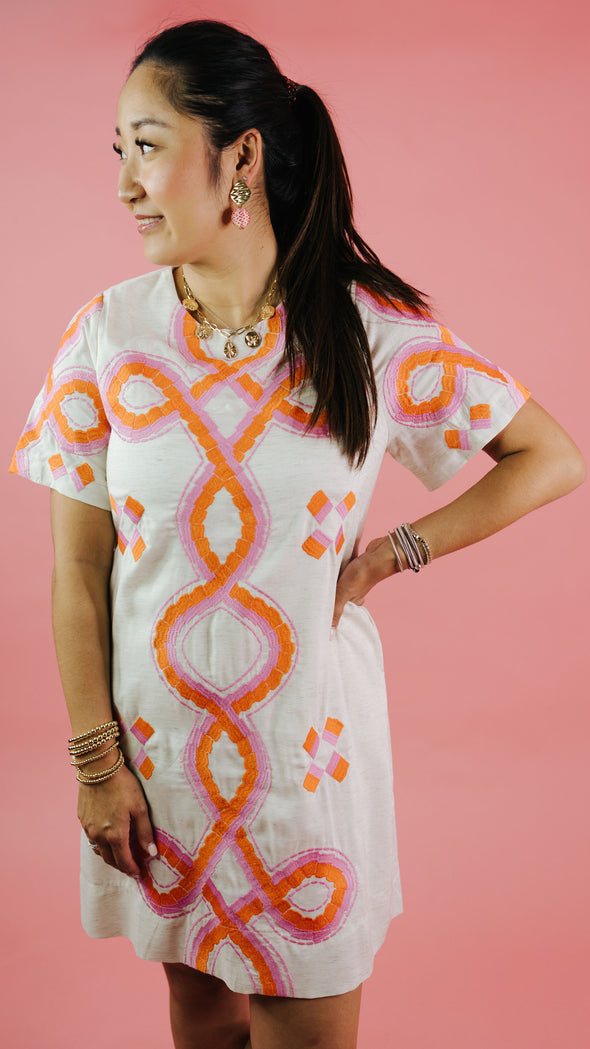 (THML) The Henry Embroidered Dress-Cream