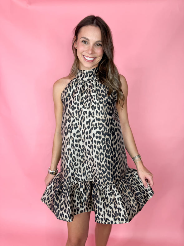 The Jason Leopard Dress-Brown