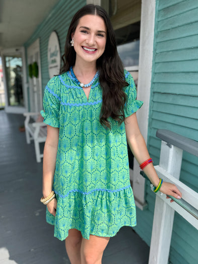 The Kevi Printed Dress-Green