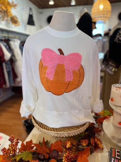 The Shelly Pretty Pumpkin Top-White