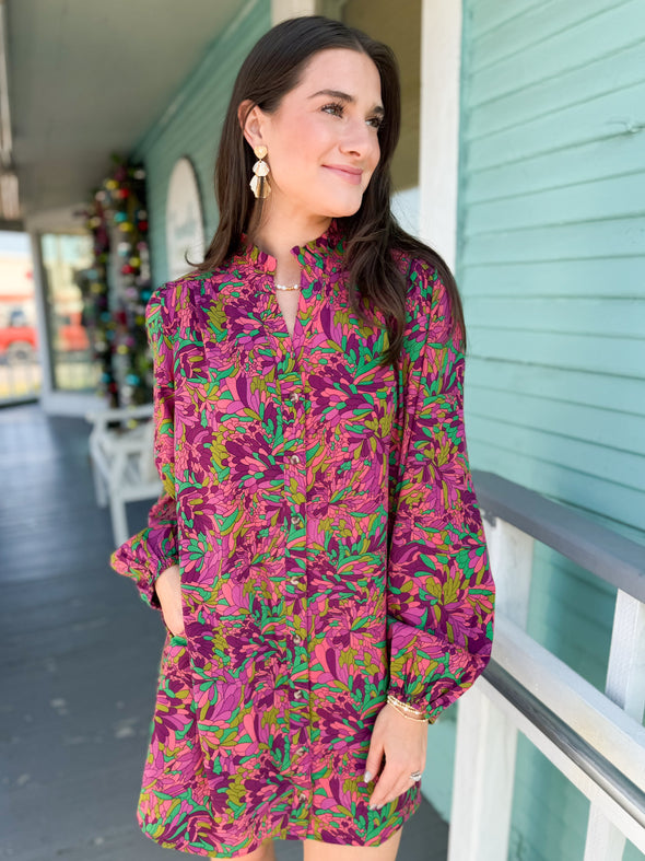 The Shari Button-Up Dress-Multi