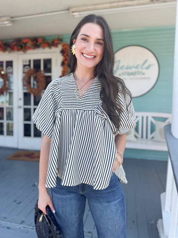 olive green stripe top 