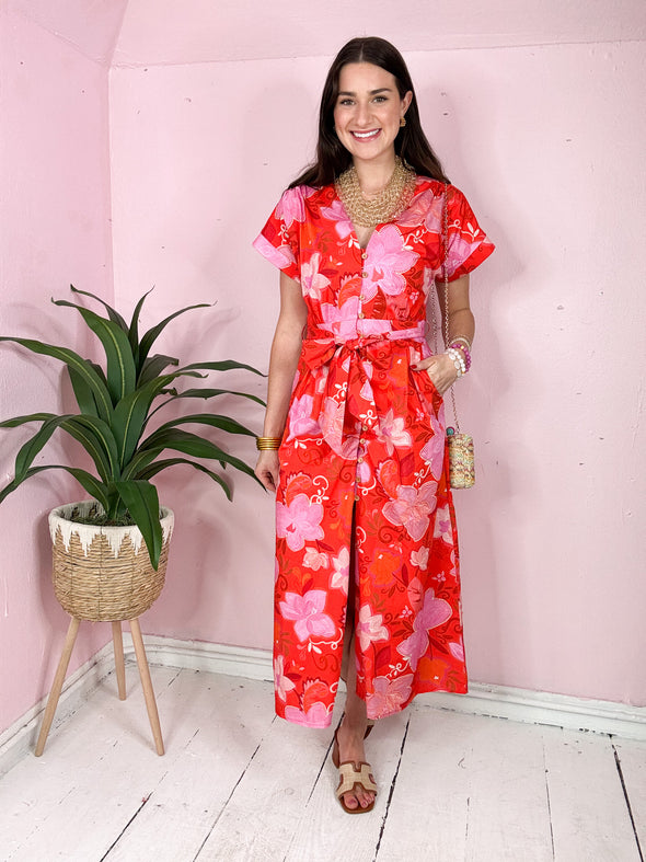 red and pink maxi 
