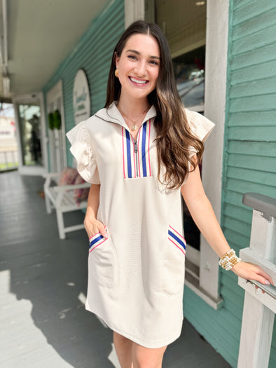 The Steph Textured Dress-White