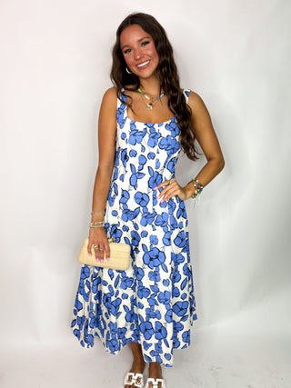 The Hadley Floral Midi Dress-Navy