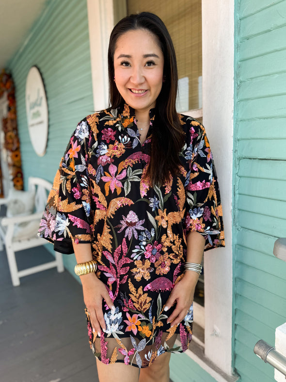 (Buddy Love) Madison Peacock Floral-Black