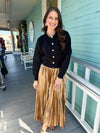 gold bronze pleated skirt 