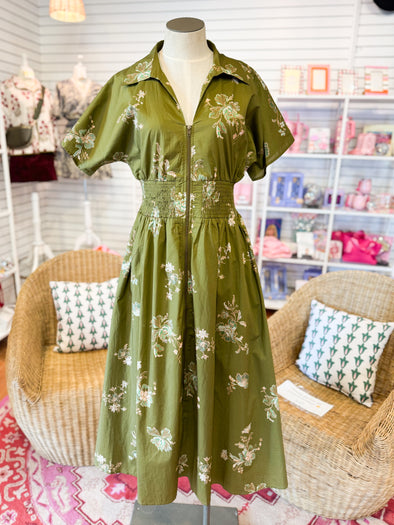 The Nancy Midi Dress-Olive