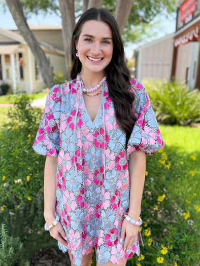 (Buddylove) The Deb Floral Print Mini Dress-Blue