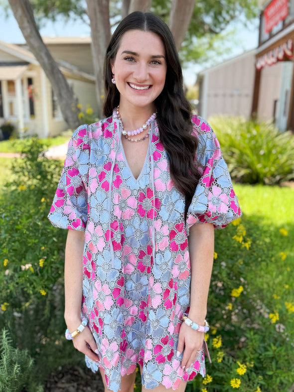 (Buddylove) The Deb Floral Print Mini Dress-Blue