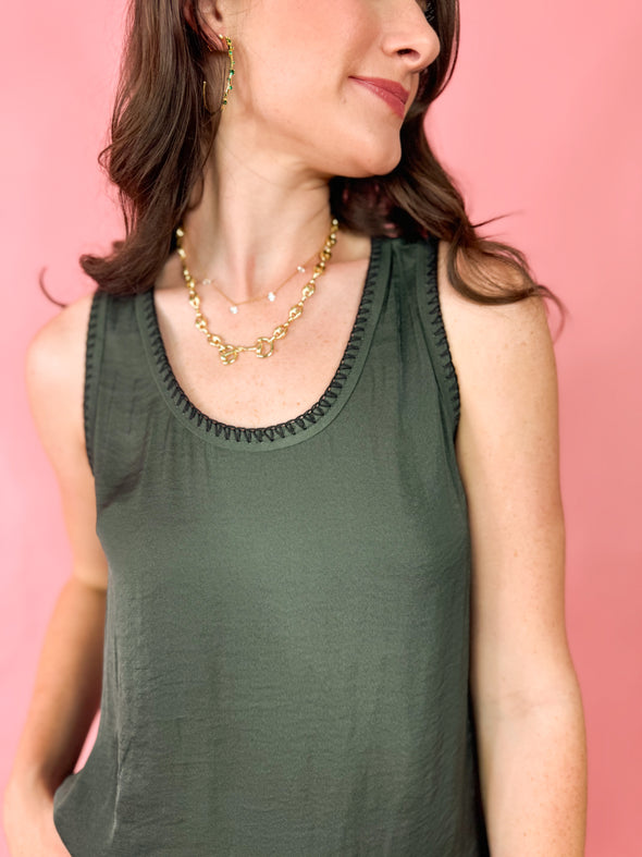 The Diana Tank Top-Green