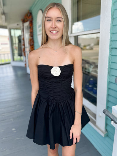 The Allison Strapless Dress-Black