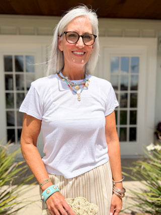 white short sleeve top 