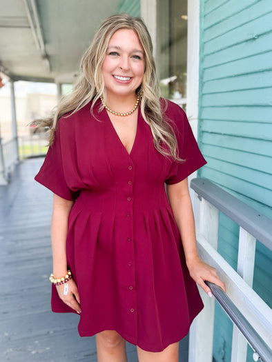 burgundy dress