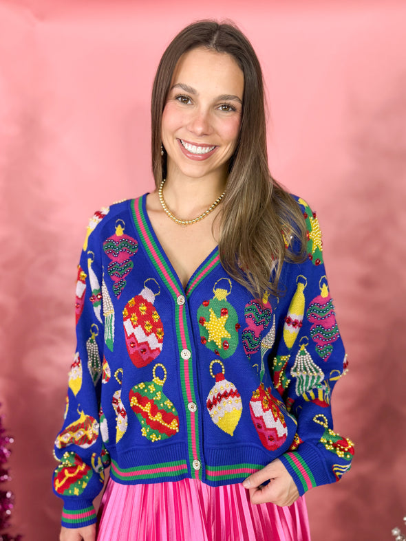 (Queen Of Sparkles) Ornament Button up-Royal