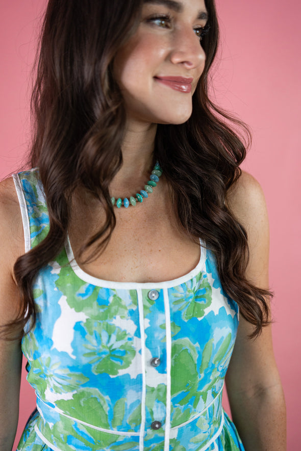 The Alice Floral Midi Dress-Green