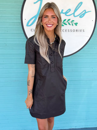 (KUT) The Tatiana Coated Dress-Brown