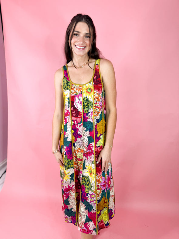 (THML) The Larisa Floral Midi Dress-Magenta