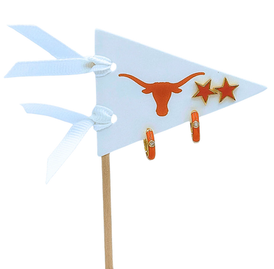 UT Pennant Pair Earring Set-Orange