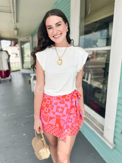 The Haines Wrap Skort-Magenta