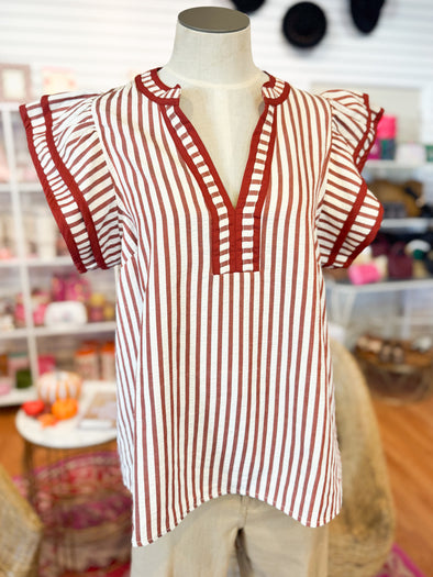 The Ryan Stripe Top-Rust