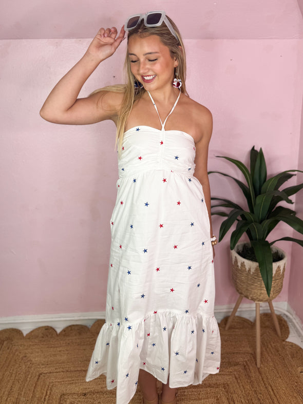 The Star Midi Dress-White