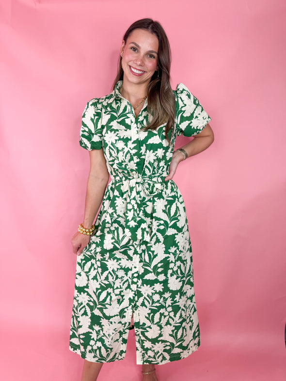 The Amy Floral Dress-Green