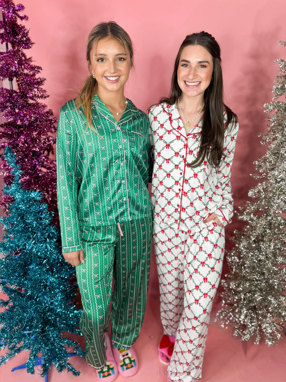 The Charlotte In A Bow PJ Set-Green