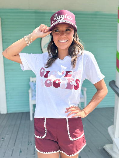 Gig Em Aggies Tee-White