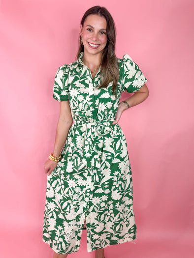 The Amy Floral Dress-Green