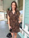 brown suede leopard dress