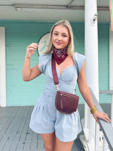 The Dolly Denim Romper-Denim