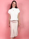 white mock sweater short sleeve
