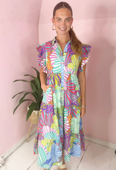 The Zadie Tropical Midi Dress