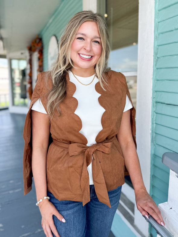 The Laila Suede Capelet-Camel