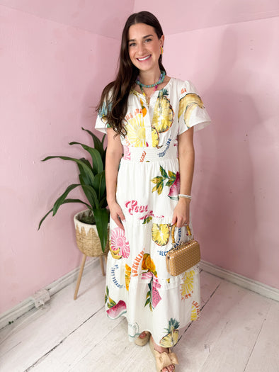 The Zahra Island Midi Dress-Cream