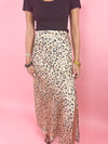 satin leopard skirt